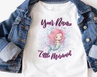 Custom Little Mermaid Shirt, Ariel Mermaid Shirt, Mermaid Tee For Girls, Mermaid Shirt For Women, Beach Shirt, Princess Shirt, Gifts for Her