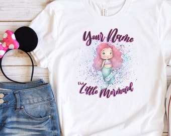 Custom Little Mermaid Shirt, Ariel Mermaid Shirt, Mermaid Tee For Girls, Mermaid Shirt For Women, Beach Shirt, Princess Shirt, Gifts for Her