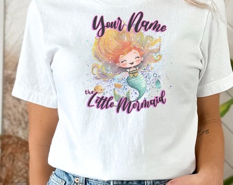 Custom Little Mermaid Shirt, Ariel Mermaid Shirt, Mermaid Tee For Girls, Mermaid Shirt For Women, Beach Shirt, Princess Shirt, Gifts for Her