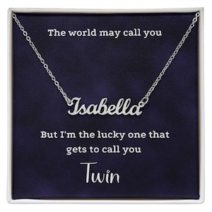Custom Name Necklace, Gift For Her, Personalized Necklace, Jewelry For Her, Gift For Best Friend, Gift For Twin, Custom Gift For Women