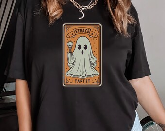Camiseta de Halloween del tarot fantasma, camisa de Halloween de la carta del tarot, estética gótica, camisa de la carta del tarot brujo, regalo para las mujeres, regalo del amante del tarot