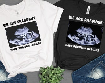 Personalized Pregnancy Announcement Shirt, Custom Ultrasound Shirt, We Are Pregnant Shirt, Baby Announcement Shirt, Pregnancy Reveal Shirt