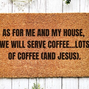 Funny Christian Doormat | Faith Based Housewarming Gift | Welcome Mat | Funny Welcome Rug Housewarming | Christian Door Mat | Christian Home