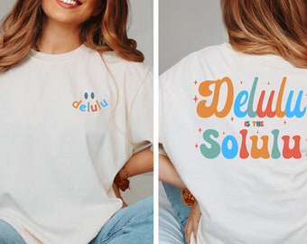 Delulu ist der Solulu Lustiges T-Shirt, Delulu Meme Shirt, Lustiges Delulu TShirt, Lustiges Manifestierendes Shirt, Groovy Retro Shirt