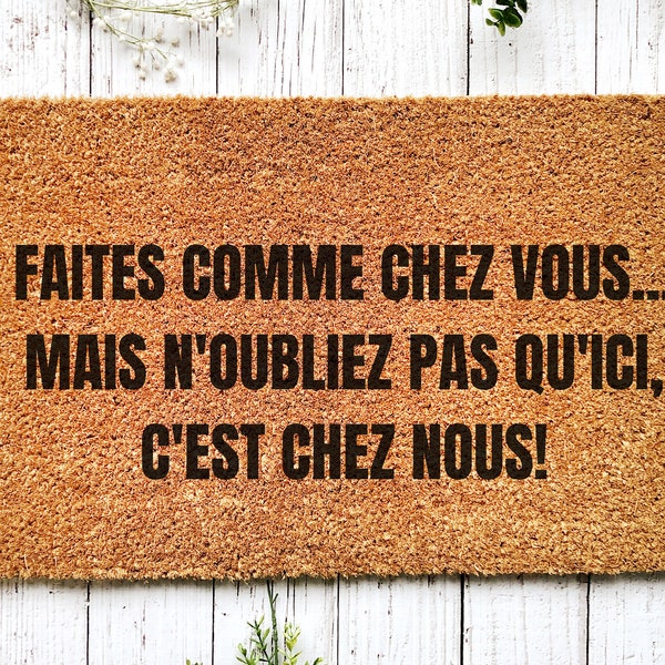 French Funny Doormat, Housewarming Gift, Tapis Extérieur Drôle, Funny Welcome Outdoor Rug, Door Mat, Décor Maison, House Gift, Décor Jardin