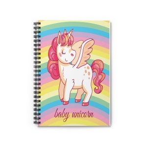 Cuaderno unicornio, Cuaderno para niños, Cuaderno pequeño, Regalos, Regalo para adolescentes, Diarios personalizados para niños, Cuaderno espiral - Línea reglada
