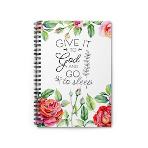 Prayer journal, religious notebook diary bible quote custom simple spiritual spiral note book, Christian gift modern