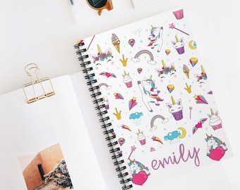 Unicorn Sketchbook Journal Notebook  Kids Art Gift Personalized Drawings, Sketchbook, Christmas Gift, Notebook, Custom Notebook