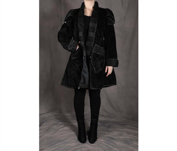 Black Brocade Medieval Jacket