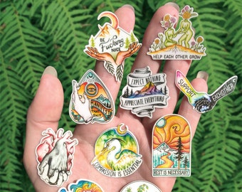 Collection communautaire de mini-autocollants - Choisissez votre design - Inclusion Revolution Support Equality LGBTQ Manifest Care Petit art mural en vinyle