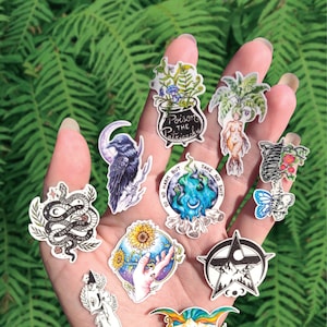 Witches Mini Sticker Collection - Choose Your Design - Pagan Nature Self Care Magic Witchy Forest Moon Tarot Small Vinyl Sticker Art