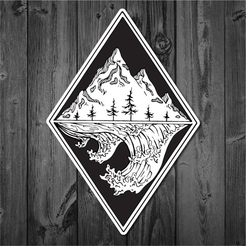 Mountains Above Oceans Below Vinyl Sticker Hiking Camping Etsy