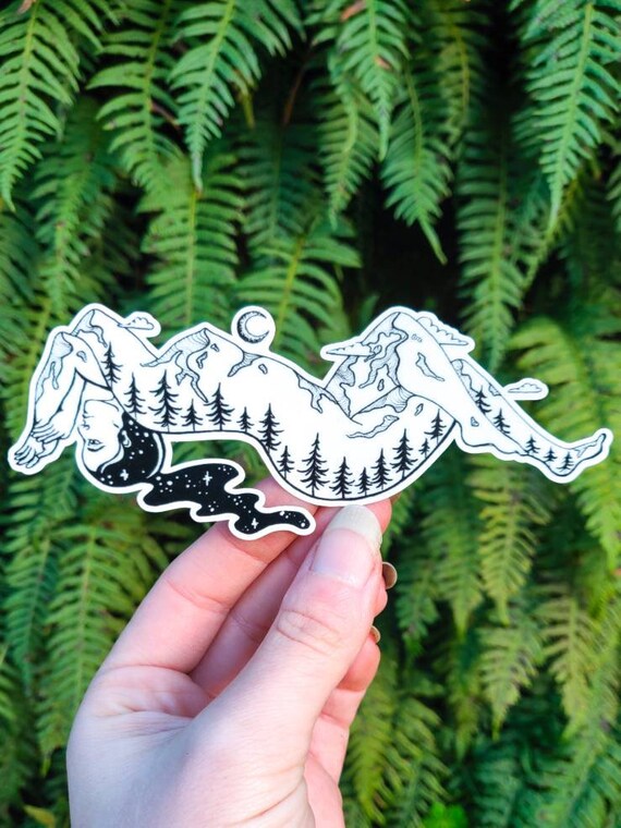 Mountain Goddess - Vinyl Sticker - Gaia Mother Earth