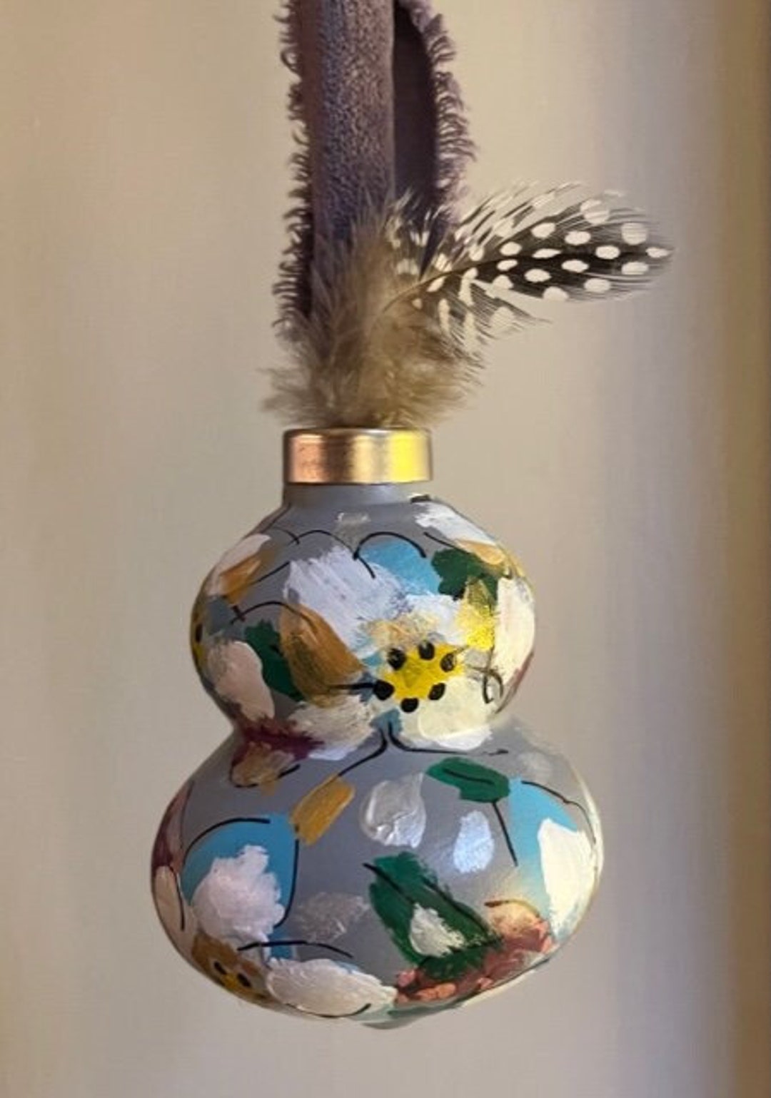 Hand Painted Ceramic Christmas Ornament Daisyflower Etsy