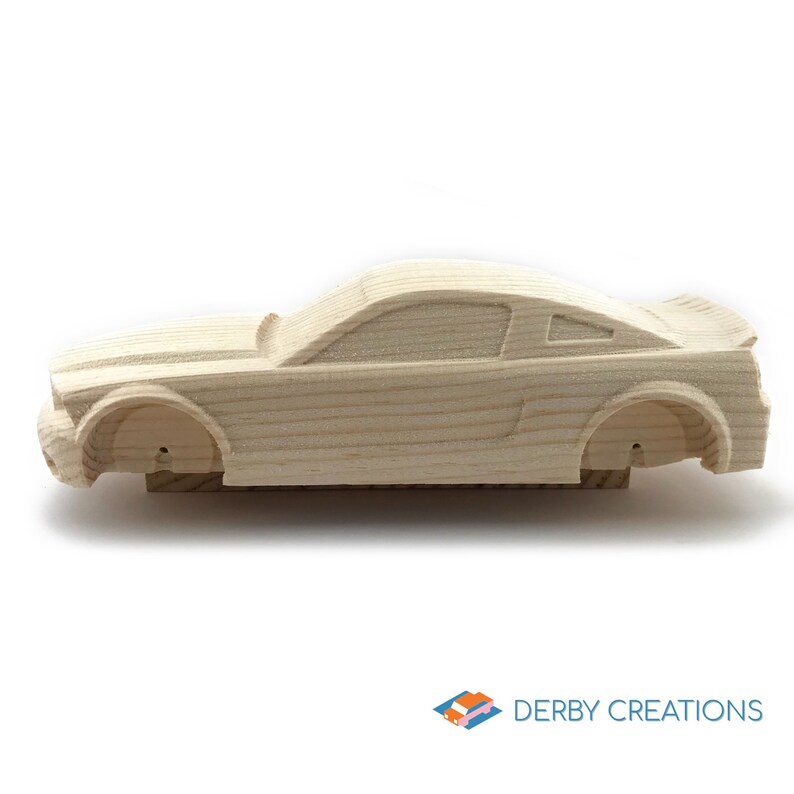 Pre Cut Pinewood Derby Car Kit Mustang Likeness Etsy