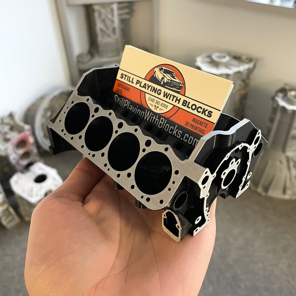 Chevy Engine Block Pencil & Card Holder Chevy Gift Etsy
