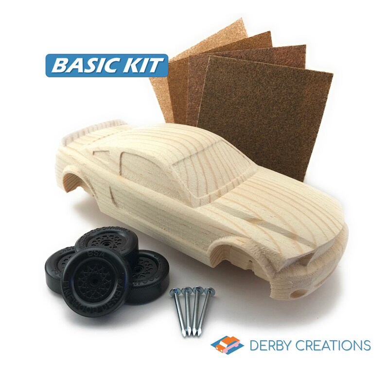 pre-cut-pinewood-derby-car-kit-mustang-likeness-etsy