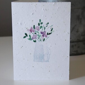 Arrosoir fleuri - Carte plantable