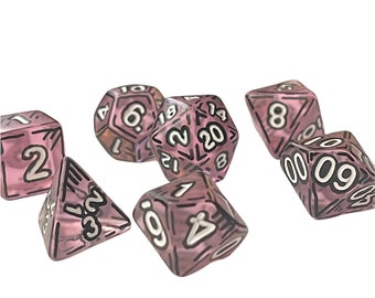 Frosted Pink Borderlands Dice DnD