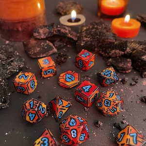 12 Piece Borderlands Inspired Lilith Dice DnD/Dungeons and Dragons/RPG/Hand-Painted