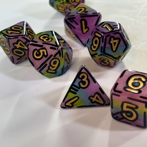 Pastel Rainbow Borderlands Inspired Dice DnD/Dungeons and Dragons/RPG/Hand-Painted