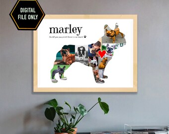 Personalized French Bulldog Photo Collage, Dog Memorial Gift (Digital File Only)
