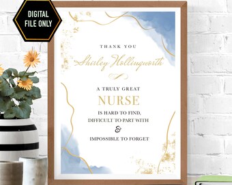 Personalized Nurse Appreciation Art Print, Farewell Gift (Digital File Only)