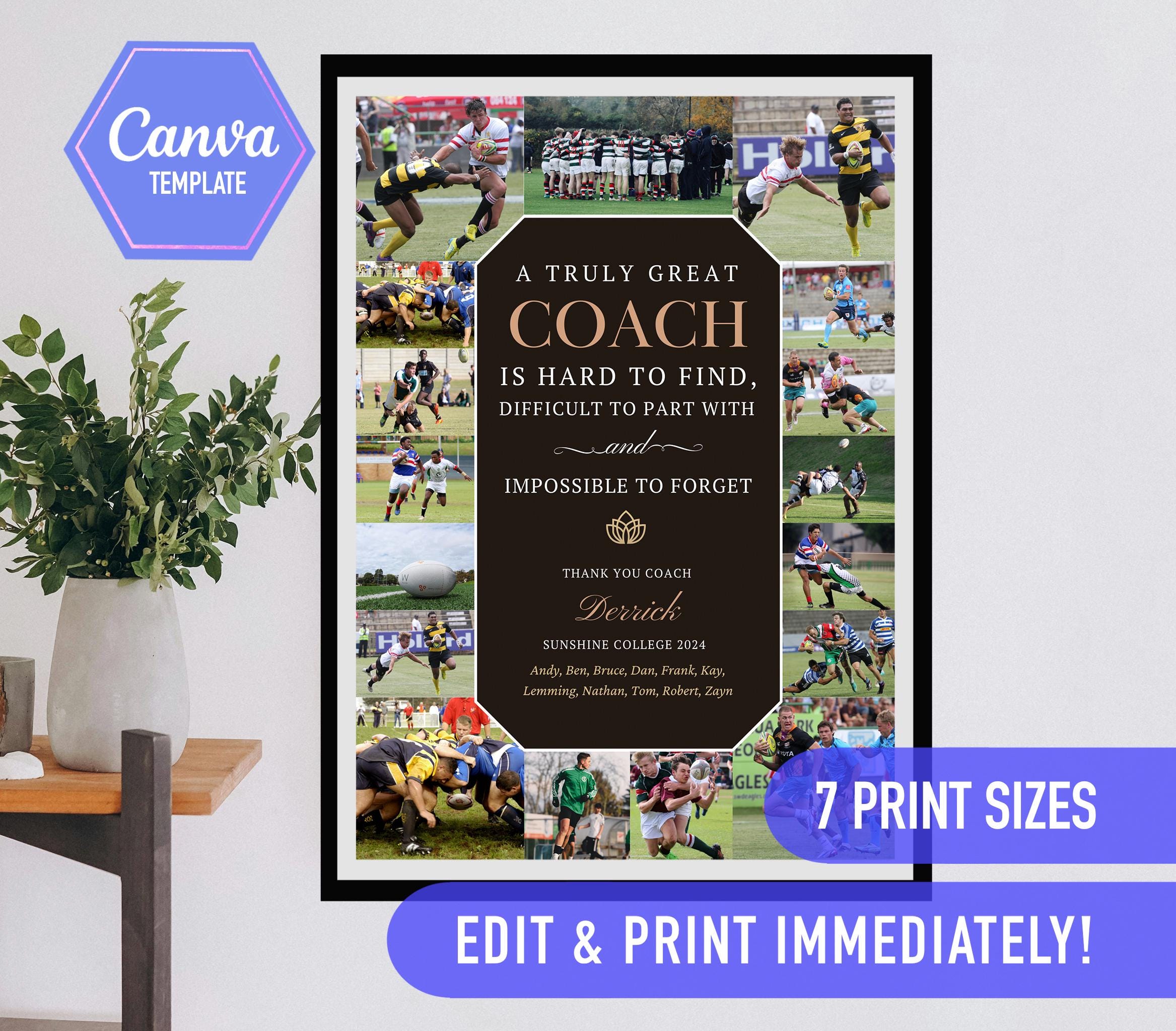 Coach retirement gift, coach Photo collage, coach gift, coach present, coach appreciation gift, coach bday ideas, gifts for coaches, trainer