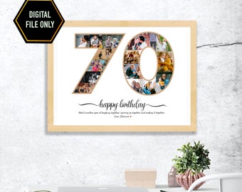 Collage de fotos para el 70.º cumpleaños (solo archivo digital)