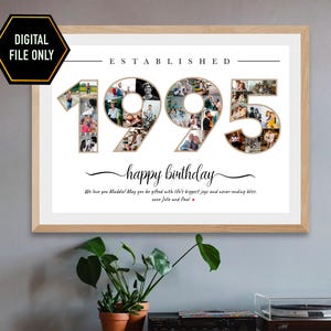 30.Geburtstagsgeschenk, 30.Fotocollage, 30.Jubiläumsgeschenk, 30.Geburtstag Dekoration, 30.Geburtstagsgeschenk, 1995 Fotocollage