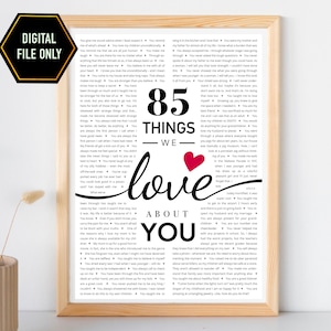 85 dingen die we leuk vinden aan jou, 85e verjaardagscadeau, 85e verjaardagsideeën, 85e verjaardagsdecor, vijfentachtig verjaardag, 85 verjaardagsideeën, 85e verjaardagscadeau