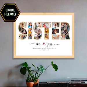 Sister birthday gift, sister Photo collage, sisters gift, sis present, gift for sis, gifts for sister, sis bday gift, sister birthday ideas