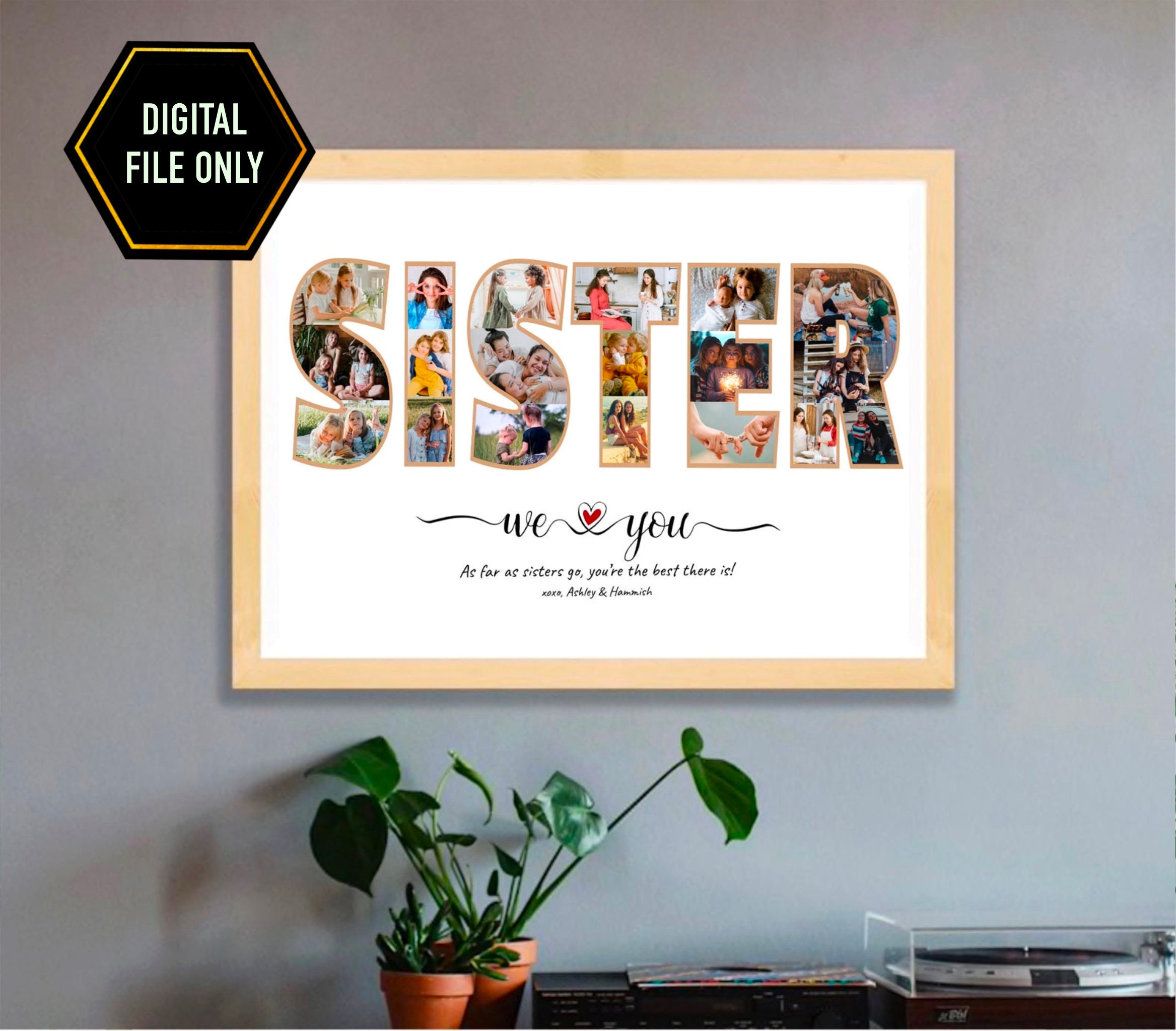 Sister Photo Print Sisters Collage Personalised Sister Gift Custom Sibling Gifts SISTERS Photo Collage Gift for Sister Photo Collage