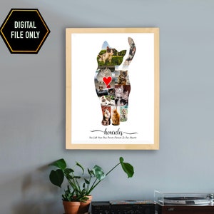 Cat photo collage gift, personalised cat loss gift, cat lovers gift, cat gift for him, cat gift for her, cat wall art, Valentines Day,