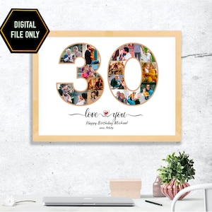 30th birthday gift, 30th Photo collage, 30th anniversary gift, 30th birthday decoration, thirty birthday, 30 birthday ideas, 30 bday gift