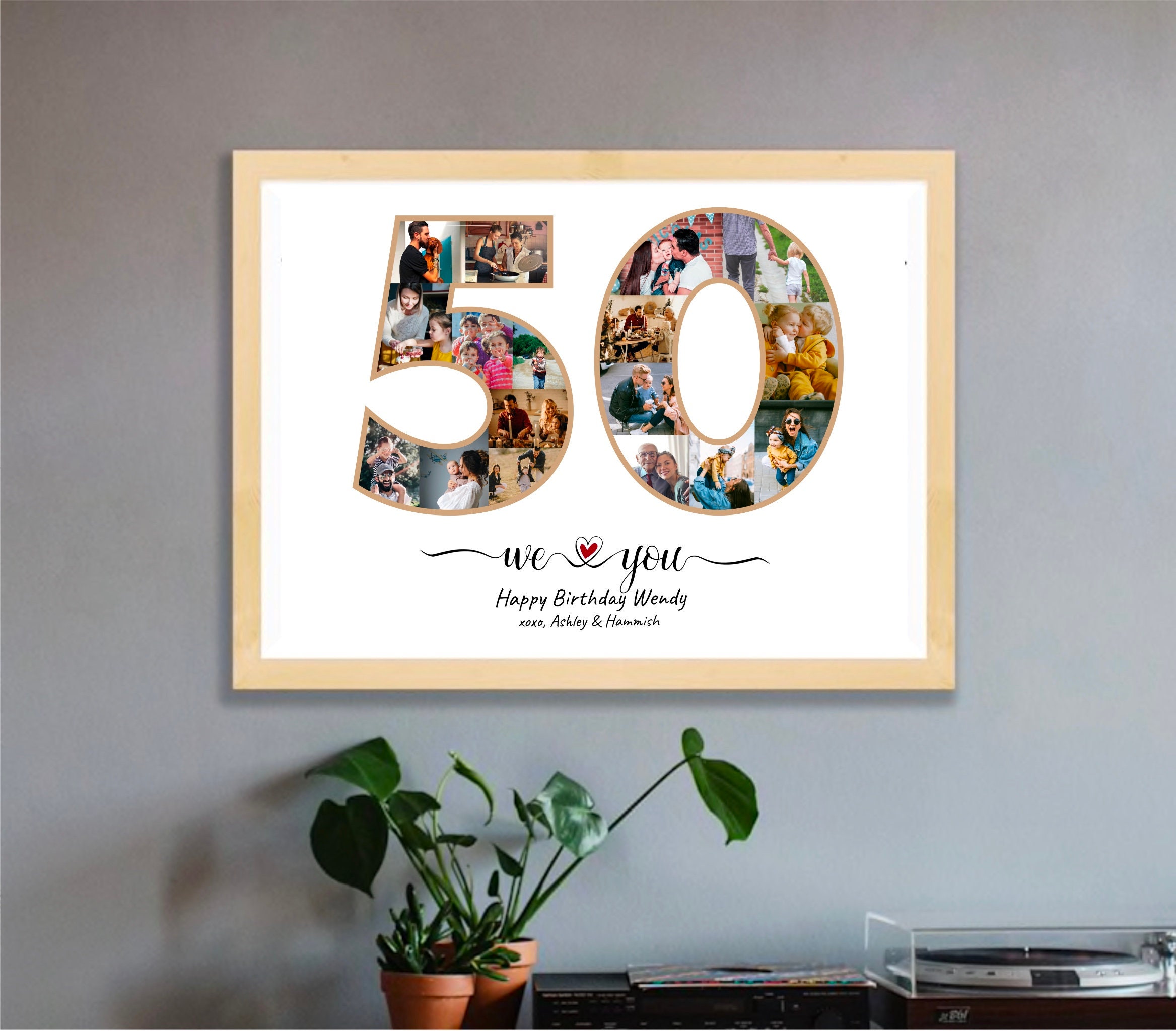 50th Birthday Gift 50th Photo Collage 50th Anniversary Gift Etsy