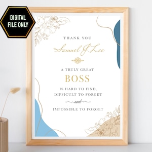 boss appreciation gifts, boss farewell gift, a great boss printable, thank you boss gift idea, gifts for boss, boss printable poster frame