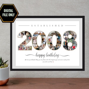 18th Birthday Photo Collage Gift, Personalized Keepsake (Digital File Only)