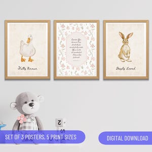 Set of 3 Nursery Psalm 139:14 Fearfully and wonderfully made Christian Vintage bible verse poster Pink Girl Home Decor Artwork Church