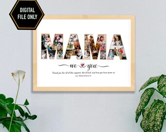 Personalized Mama Photo Collage Print, Mother's Day Gift (Digital File Only)