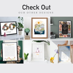 Pu&ograve; includere: Una collezione di sei stampe incorniciate con vari design. Le stampe presentano un collage di foto, una scena paesaggistica, un design basato sul testo, un design floreale, un design basato sul testo con cuori e un design basato sul testo con un tema infermieristico.