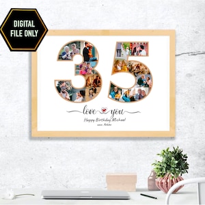 35th birthday gift, 35th Photo collage, 35th anniversary gifts, 35th birthday decoration, thirty five birthday, 35th birthday bday ideas