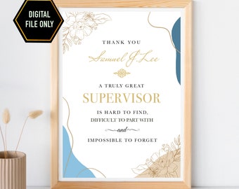 Printable Supervisor Appreciation Gift, Floral Art (Digital File Only)