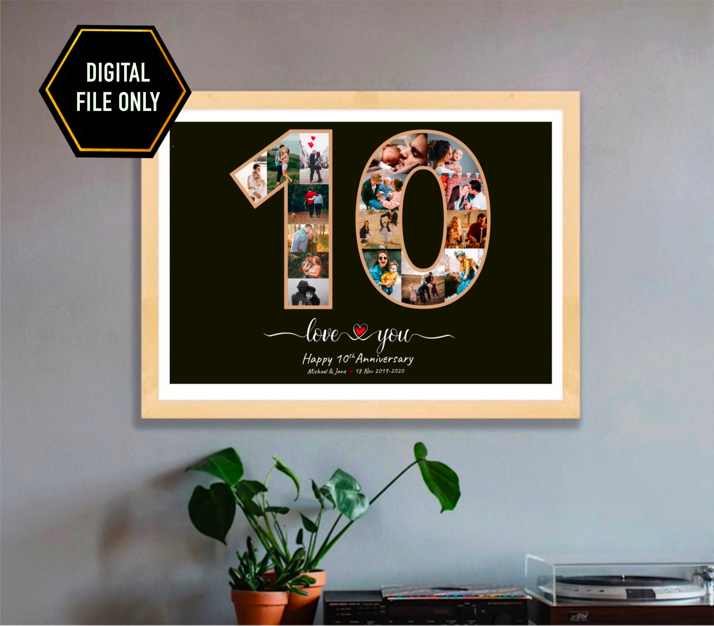 10th Anniversary Photo Collage Gift (digital File) - Etsy