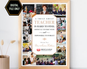 Personalized Teacher Photo Collage Gift (Digital File)