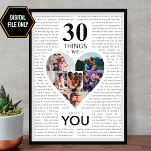 30 things we love about you, 30th birthday gift, 30th bday ideas, 30th birthday decoration, thirty birthday, 30 birthday ideas, 30 bday gift