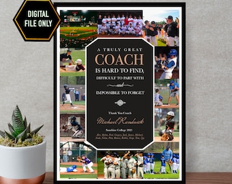 Personalized Coach Photo Collage, Retirement Gift (Digital File)