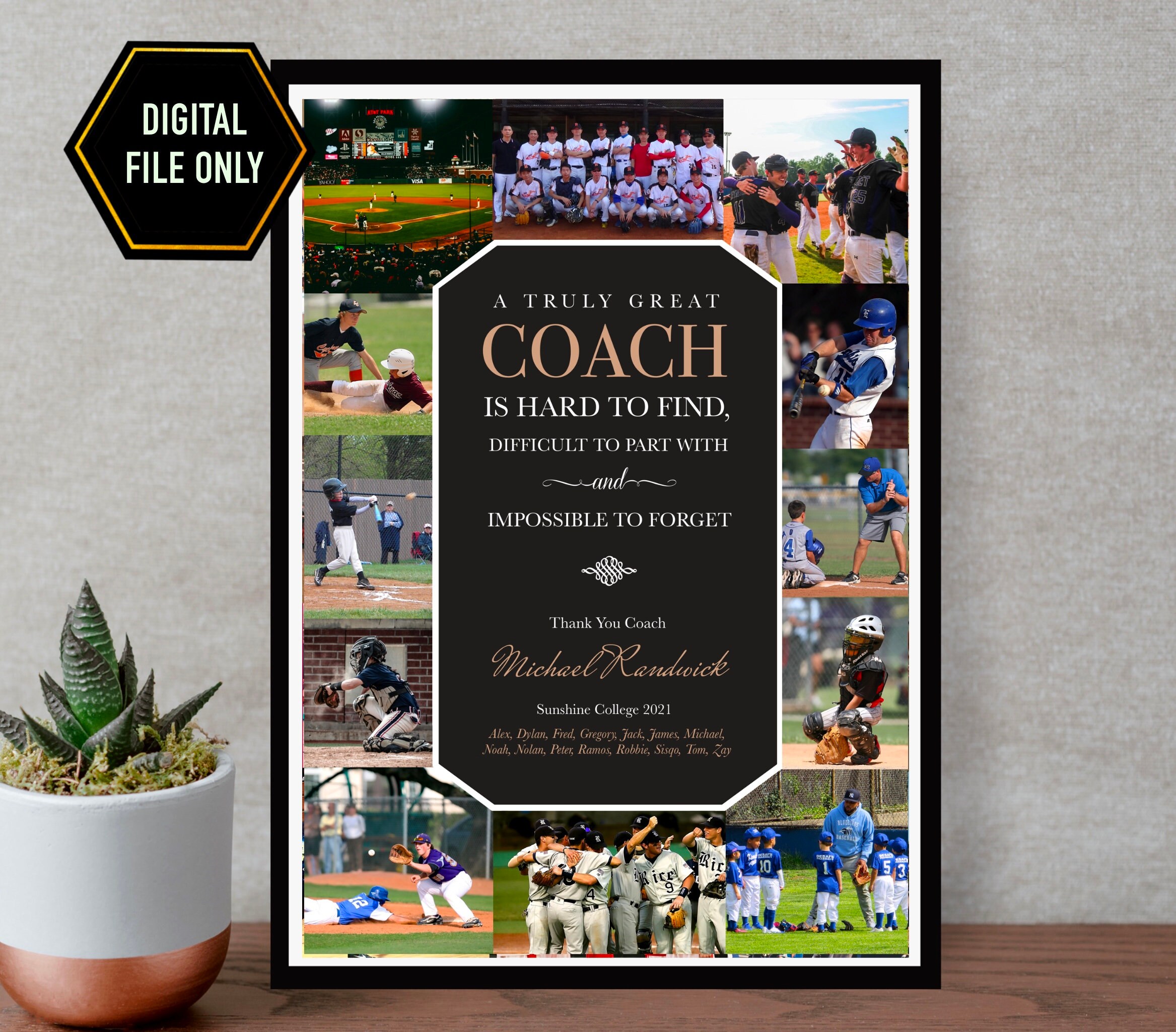 Coach birthday gift coach Photo collage coach gift coach Etsy