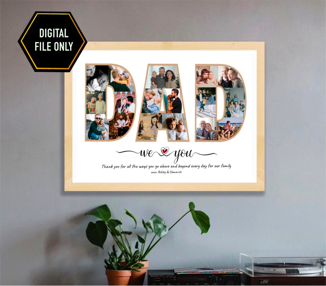 Dad Birthday Gift Daddy Photo Collage Fathers Day Gift - Etsy Australia