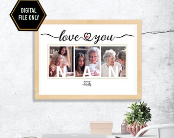 Grandma birthday Gift, Personalised Gift for grandma, Grandma Photo collage, Nana Birthday Gift, Nan Bday gifts, Nan Gift,  gram gift